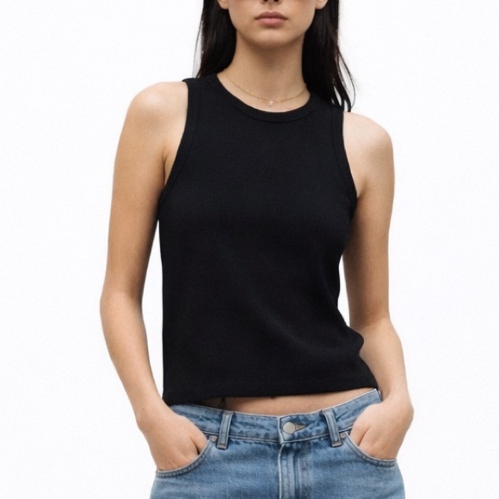 The Frankie Shop Classic Black Ribbed Tank size XS